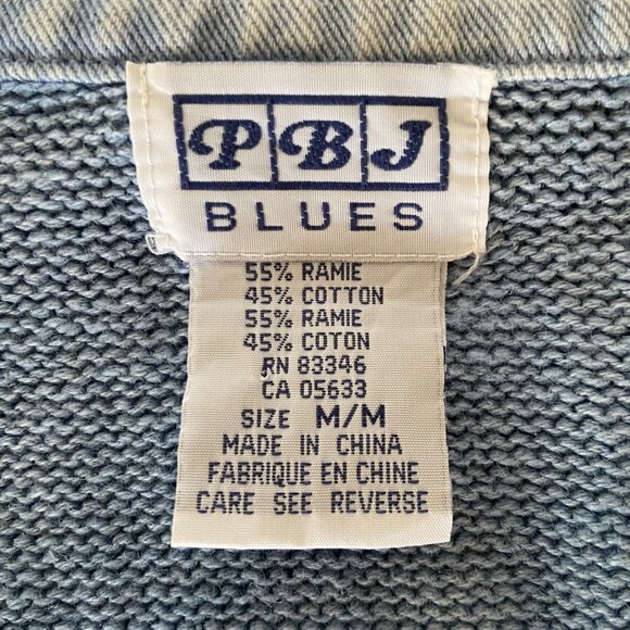 Military style knit cardigan with denim accents - Medium - Sgt. Pepper - Picture 9 of 14